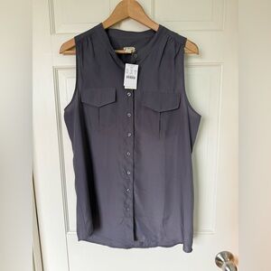 J.Crew butting up sleeveless dress shirt size 10